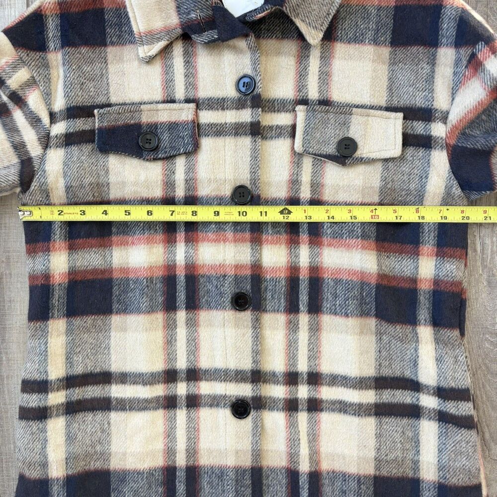 Pretty Garden Womens Plaid Shacket Size L Duster Soft Brushed Cabin Cozy NWT - Picture 12 of 12